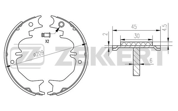 ZEKKERT BK-4183 - Барабанные колодки