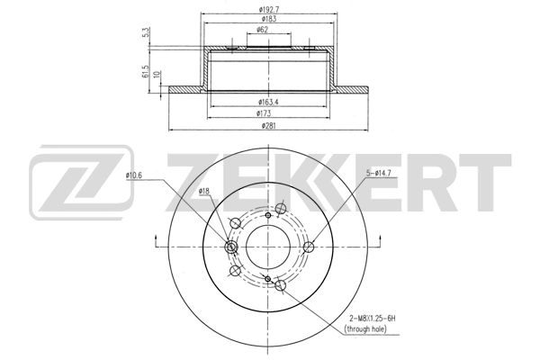 ZEKKERT BS-6087 - Тормозные диски