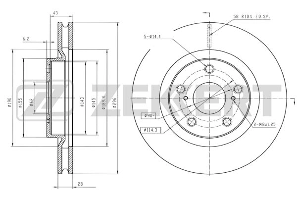 ZEKKERT BS-5430B - Тормозные диски