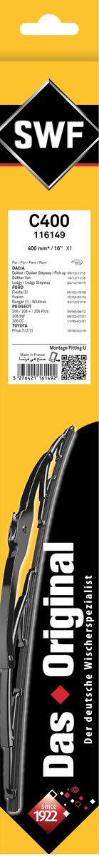 SWF 116149 - Щетка стеклоочистителя DAS ORIGINAL SINGLE