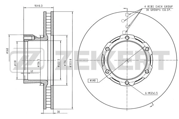 ZEKKERT BS-5766 - Тормозные диски