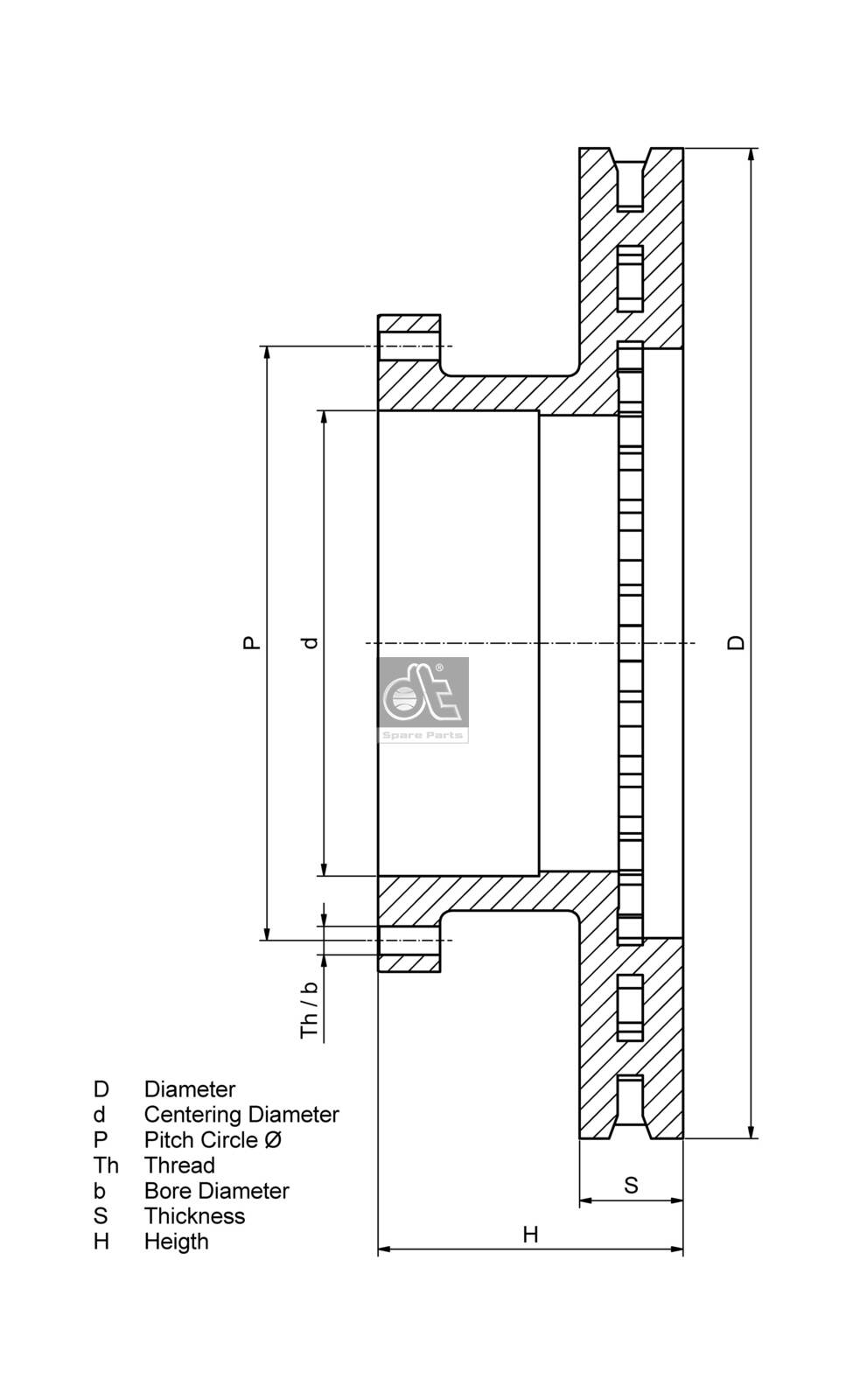 DT SPARE PARTS 4.64642 - Тормозные диски