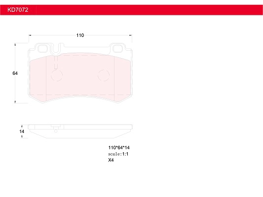 ASIMCO KD7072 - Тормозные колодки 