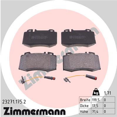 ZIMMERMANN 23271.175.2 - Тормозные колодки 
