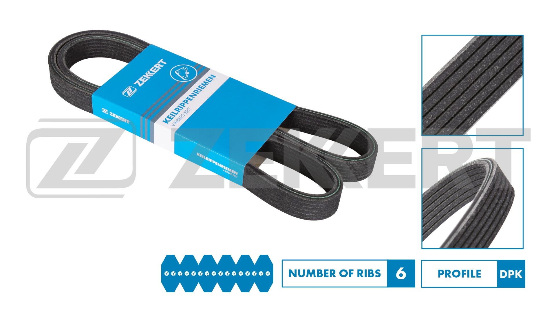 ZEKKERT KR-6DPK2215 - Ремень генератора