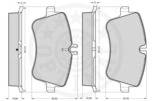 OPTIMAL 10467 - Тормозные колодки 
