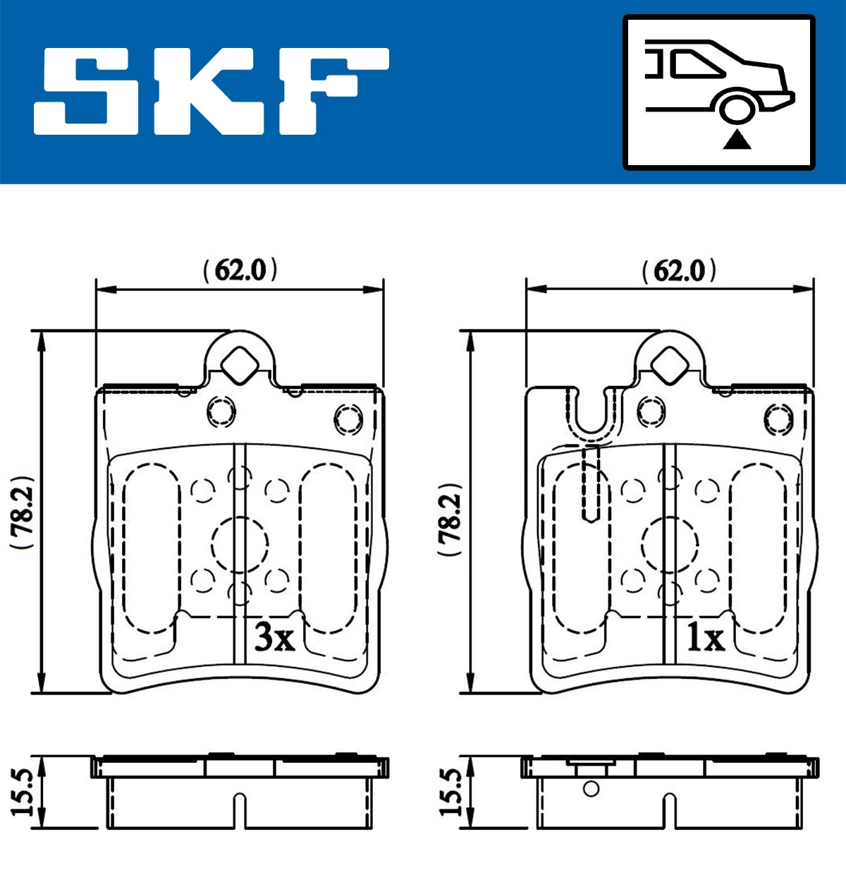 SKF VKBP 90199 - Тормозные колодки 