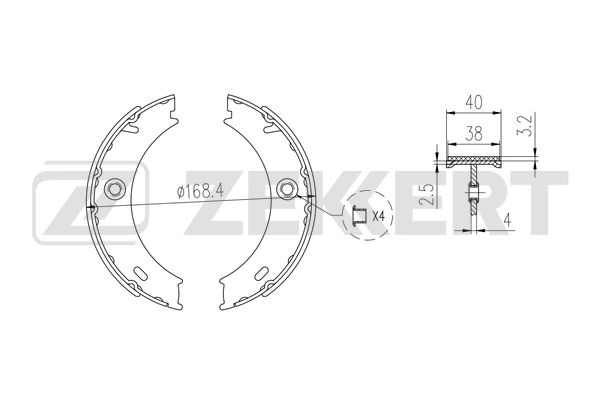 ZEKKERT BK-4016 - Барабанные колодки