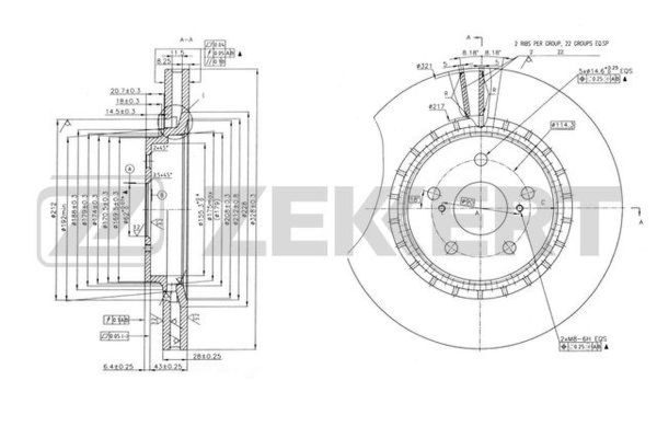 ZEKKERT BS-6179 - Тормозные диски