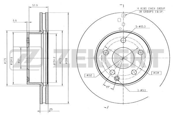ZEKKERT BS-5639 - Тормозные диски