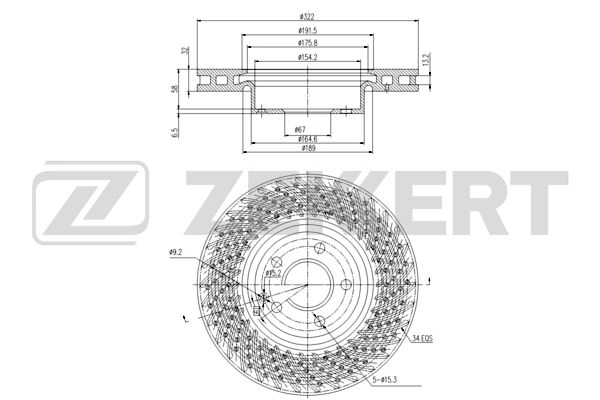 ZEKKERT BS-5879 - Тормозные диски