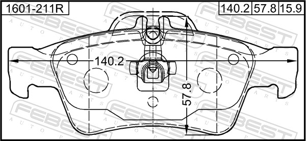 FEBEST 1601-211R - Тормозные колодки 
