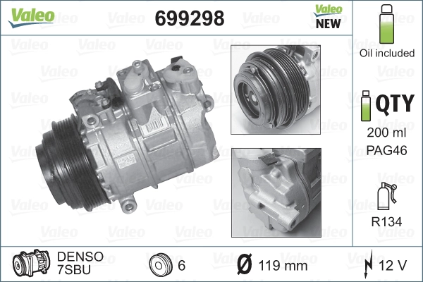 VALEO 699298 - Компрессор кондиционера