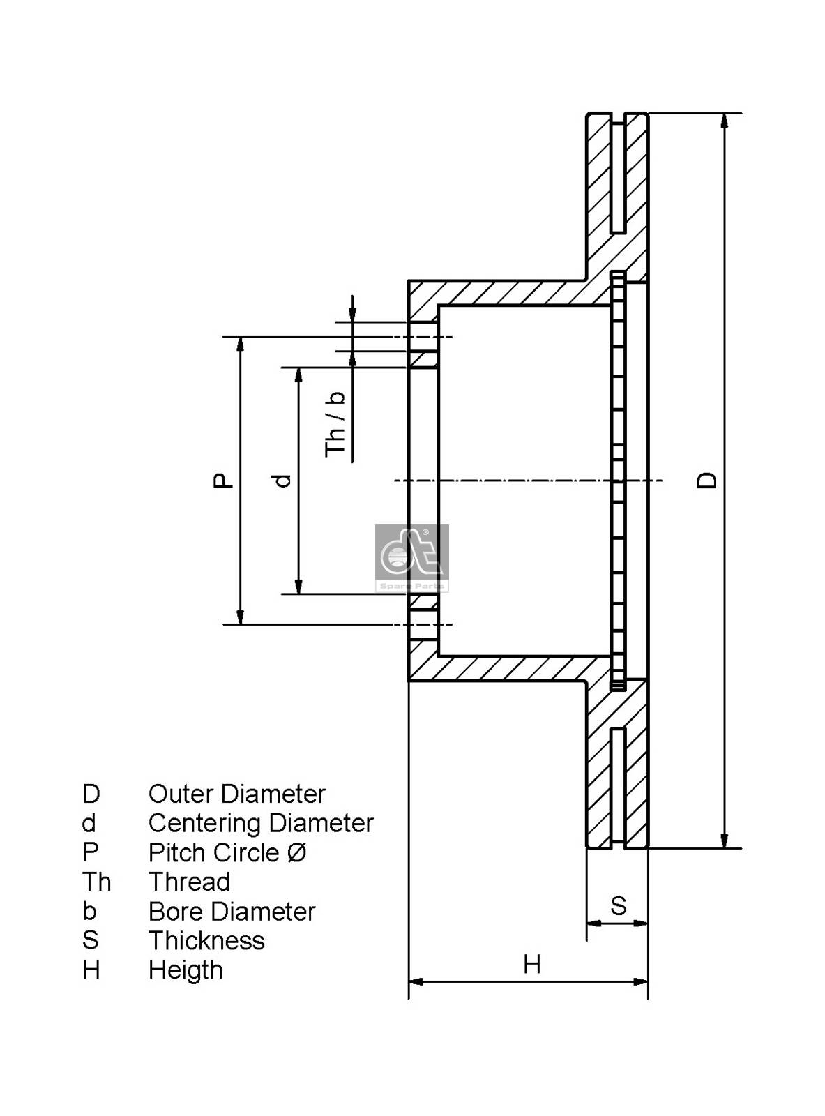 DT SPARE PARTS 4.63986 - Тормозные диски
