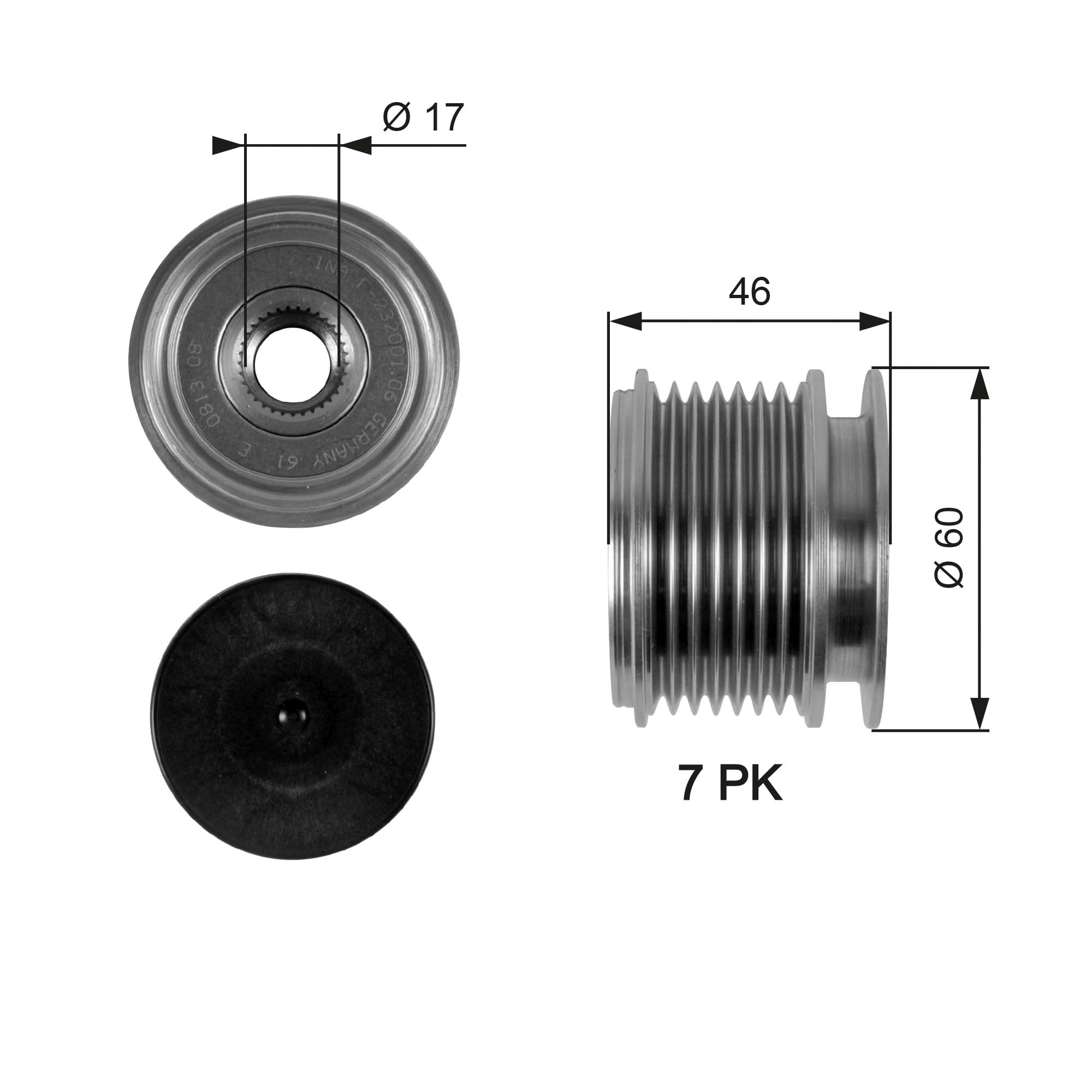GATES OAP7056 - Шкив генератора