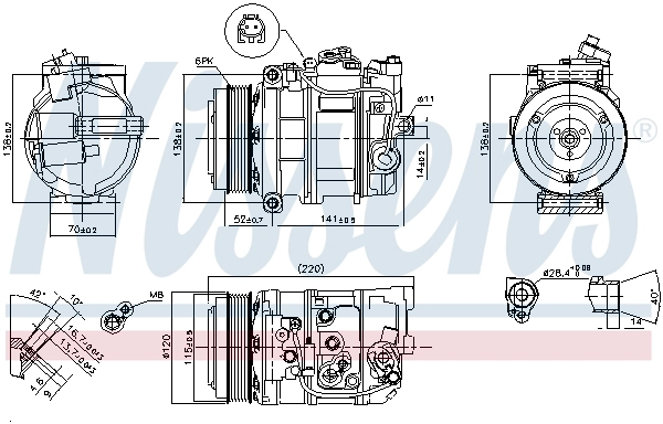NISSENS 890379 - Компрессор кондиционера