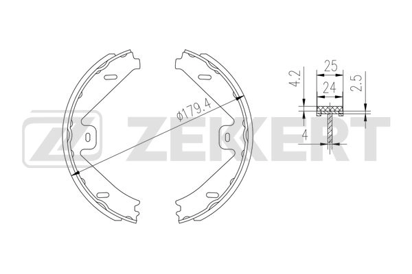ZEKKERT BK-4328 - Барабанные колодки