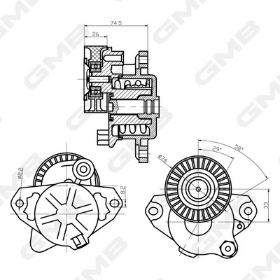GMB GAT20220 - Натяжитель ремня генератора