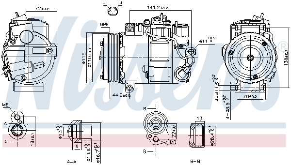 NISSENS 890199 - Компрессор кондиционера