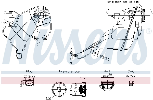 NISSENS 996204 - Расширительный бачок