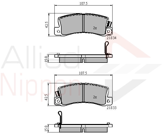 ALLIED NIPPON ADB3747 - Комплект тормозных колодок, дисковый тормоз ANL Braking