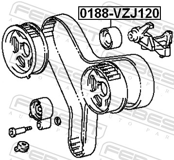 FEBEST 0188-VZJ120 - Обводной ролик ГРМ