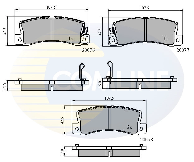 COMLINE CBP3458 - Комплект тормозных колодок, дисковый тормоз Comline