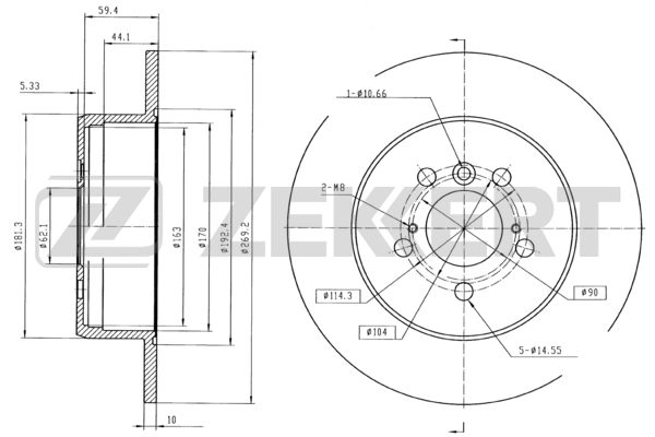 ZEKKERT BS-5700 - Тормозные диски