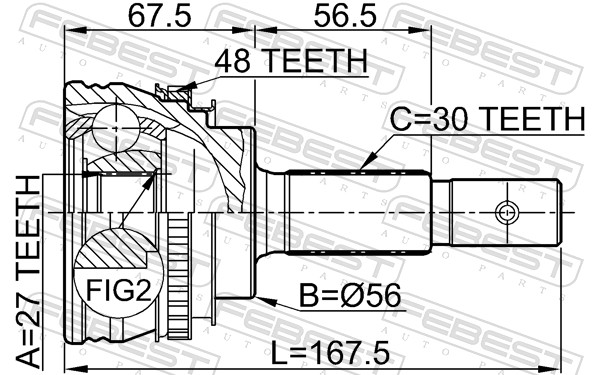 FEBEST 0110-013A48 - ШРУС