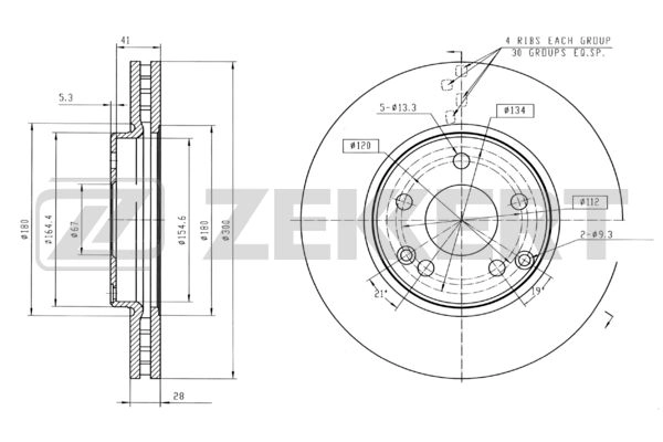ZEKKERT BS-5201 - Тормозные диски