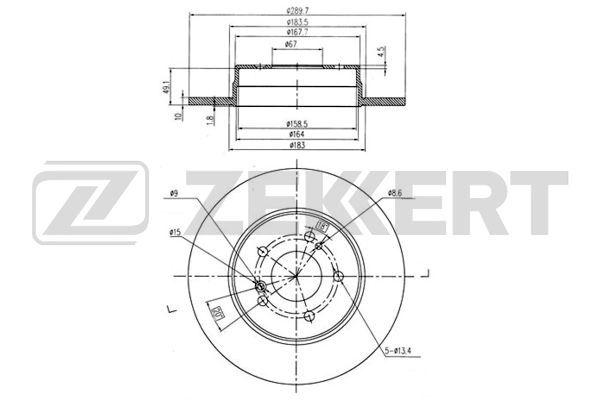ZEKKERT BS-5809 - Тормозные диски