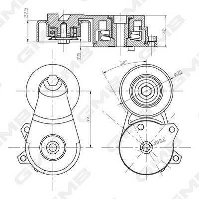 GMB GAT30020 - Натяжитель ремня генератора