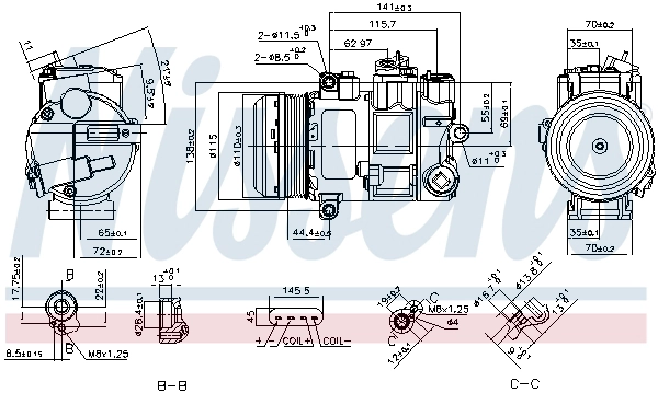 NISSENS 890696 - Компрессор кондиционера