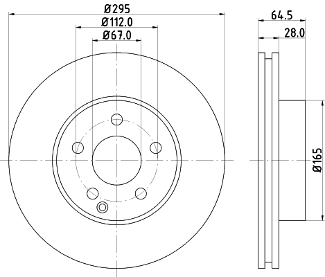 HELLA 8DD 355 114-201 - Тормозной диск PRO