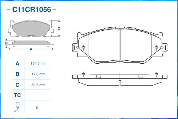 CWORKS C11CR1056 - Тормозные колодки 