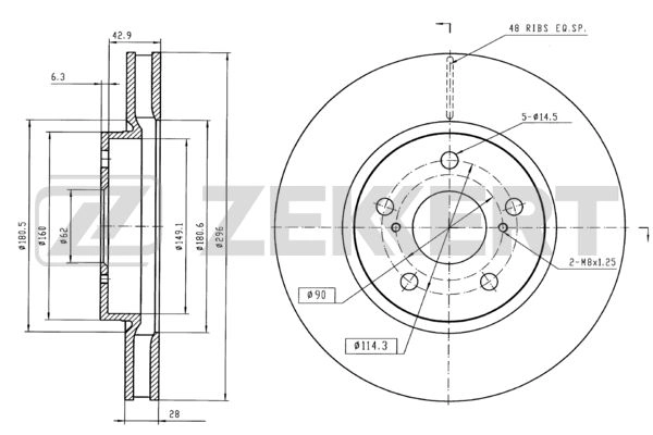 ZEKKERT BS-5627 - Тормозные диски