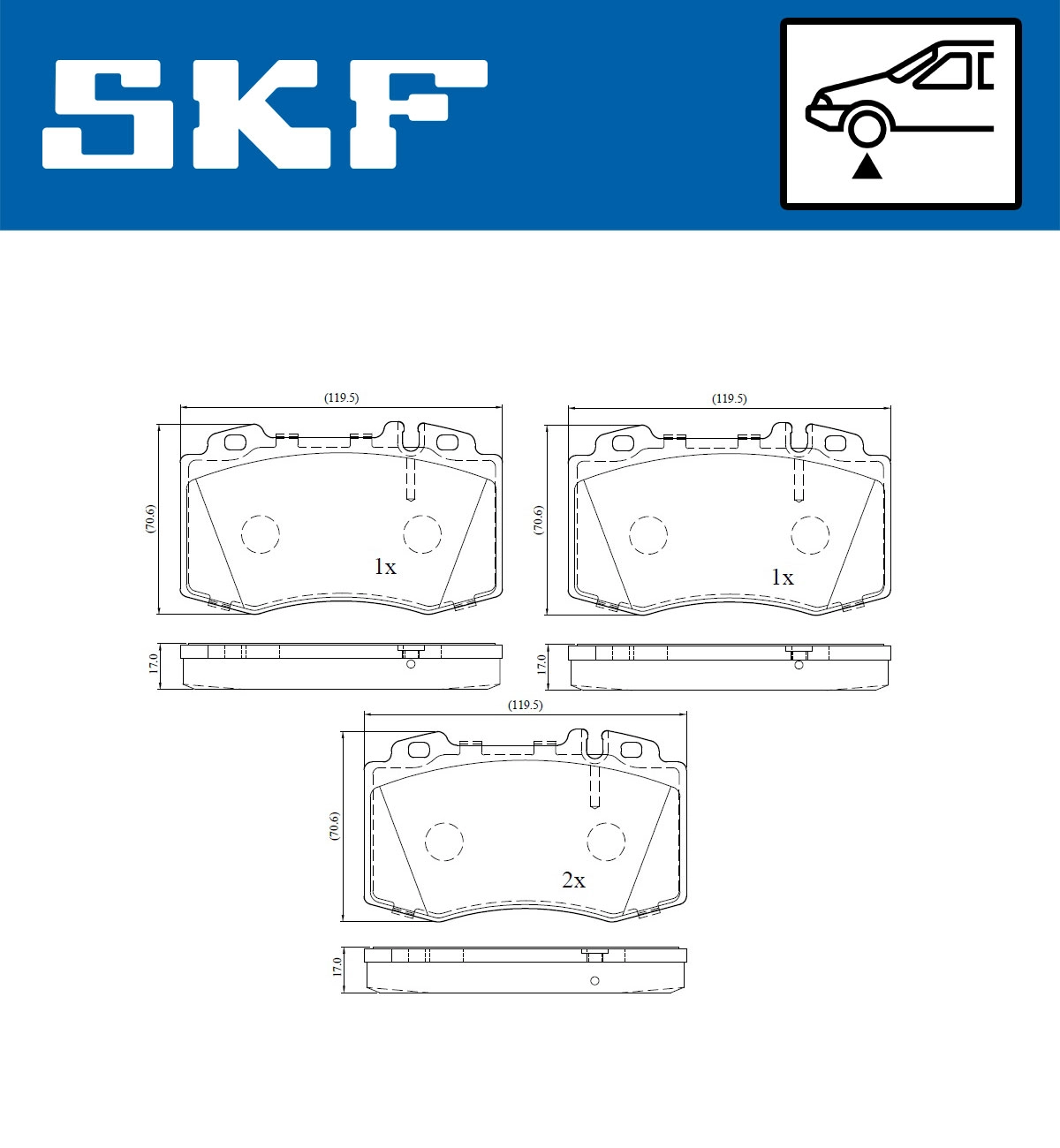 SKF VKBP 80198 E - Тормозные колодки 