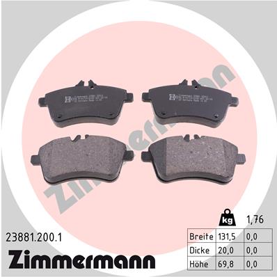 ZIMMERMANN 23881.200.1 - Тормозные колодки 