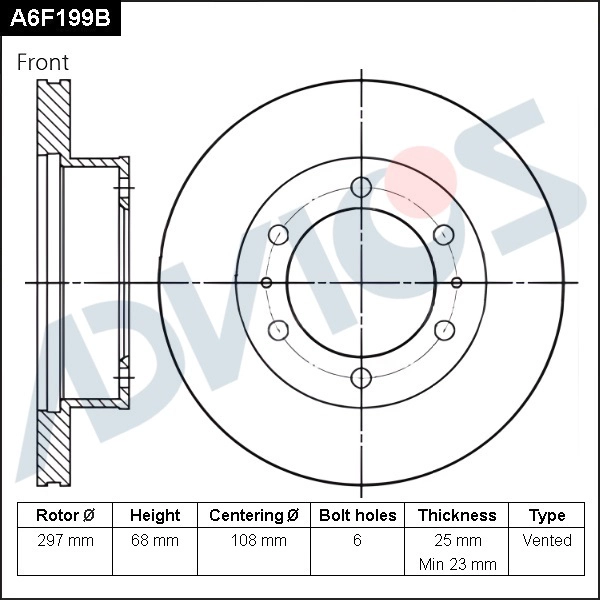 ADVICS A6F199B - Тормозные диски