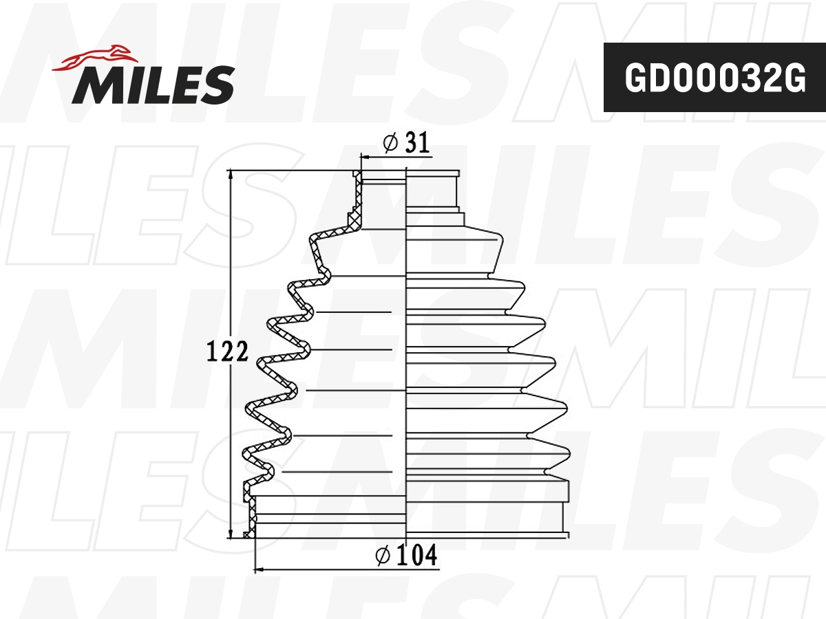 MILES GD00032G - Пыльник ШРУСа