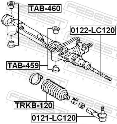 FEBEST TAB-460 - Сайлентблок рулевой рейки