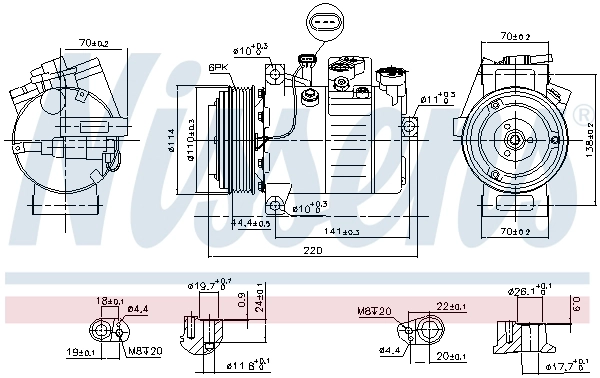 NISSENS 890115 - Компрессор кондиционера