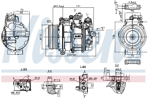 NISSENS 890749 - Компрессор кондиционера