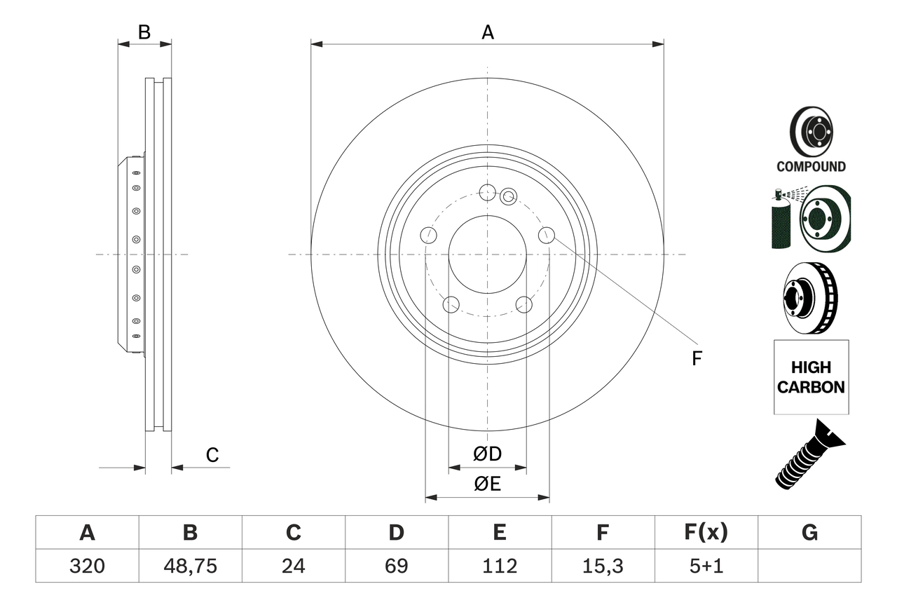 BOSCH 0 986 479 G39 - Тормозные диски