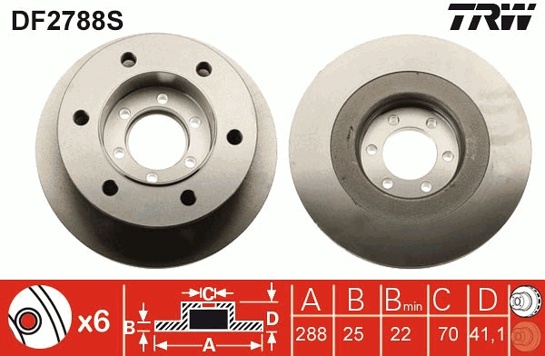 TRW DF2788S - Тормозные диски