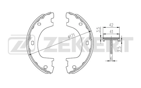ZEKKERT BK-4335 - Барабанные колодки