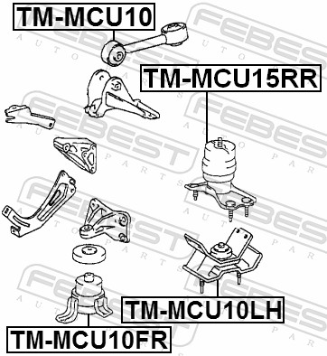 FEBEST TM-MCU15RR - Подушка коробки передач (АКПП)