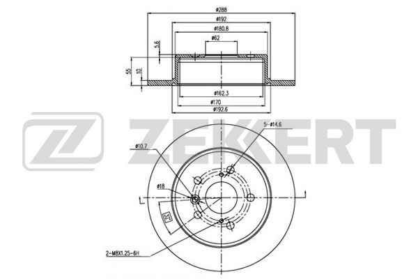 ZEKKERT BS-5367 - Тормозные диски