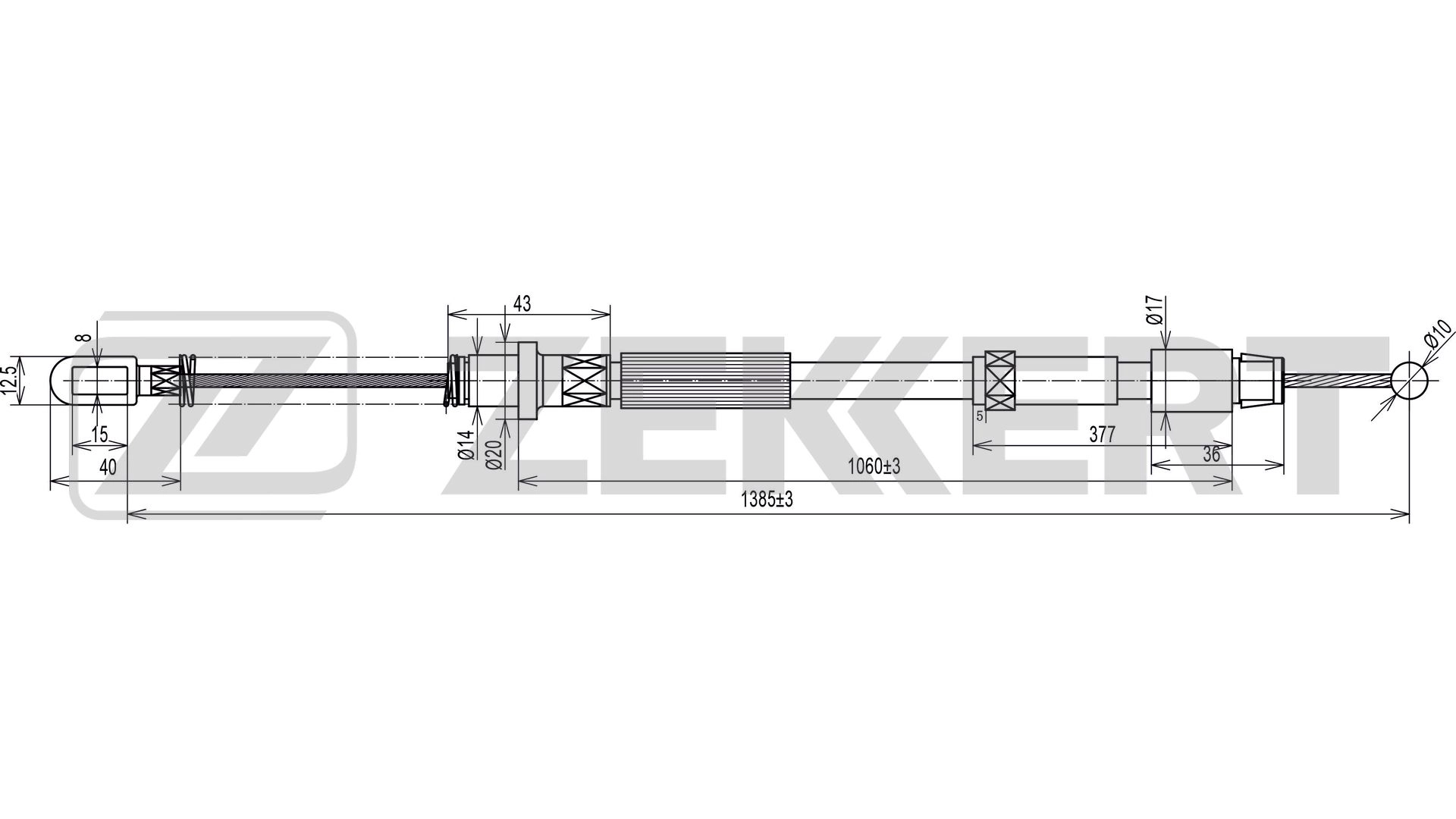 ZEKKERT BZ-1082 - Трос ручника
