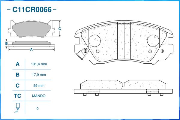 CWORKS C11CR0066 - Тормозные колодки 